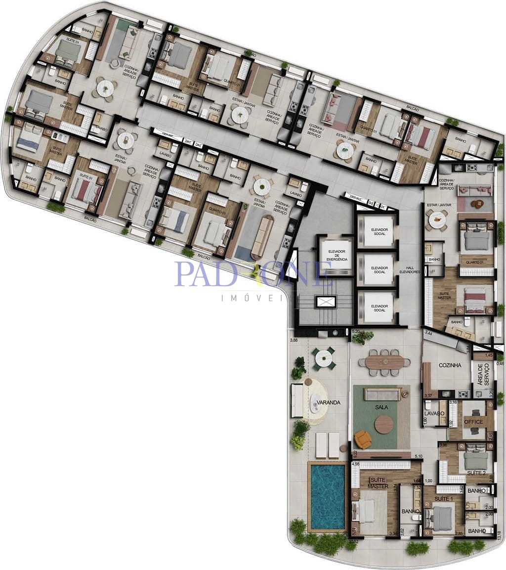 Apartamento à venda com 3 quartos, 100m² - Foto 53