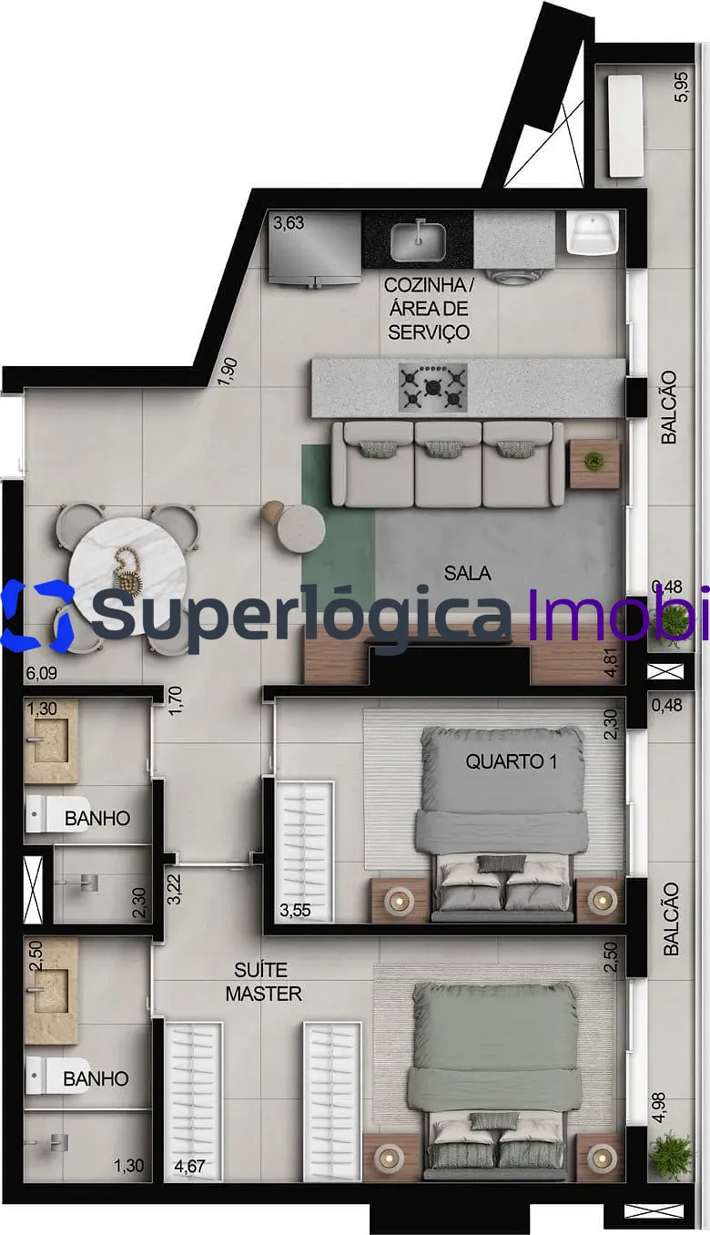 Apartamento, 3 quartos, 100 m² - Foto 70