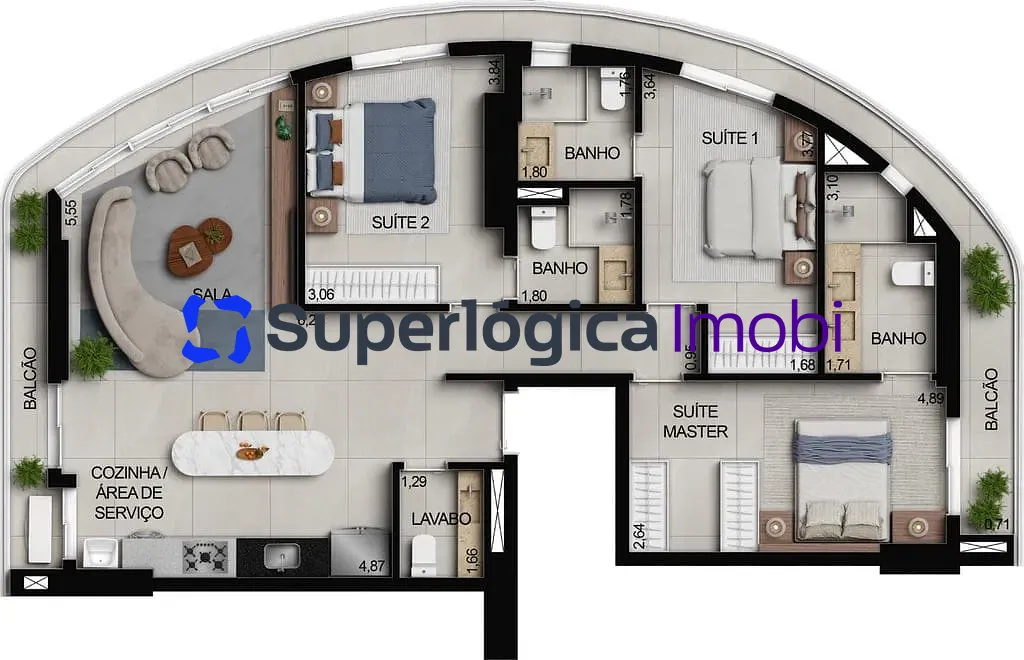 Apartamento, 3 quartos, 100 m² - Foto 79