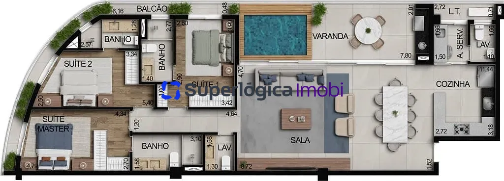 Apartamento, 3 quartos, 100 m² - Foto 82