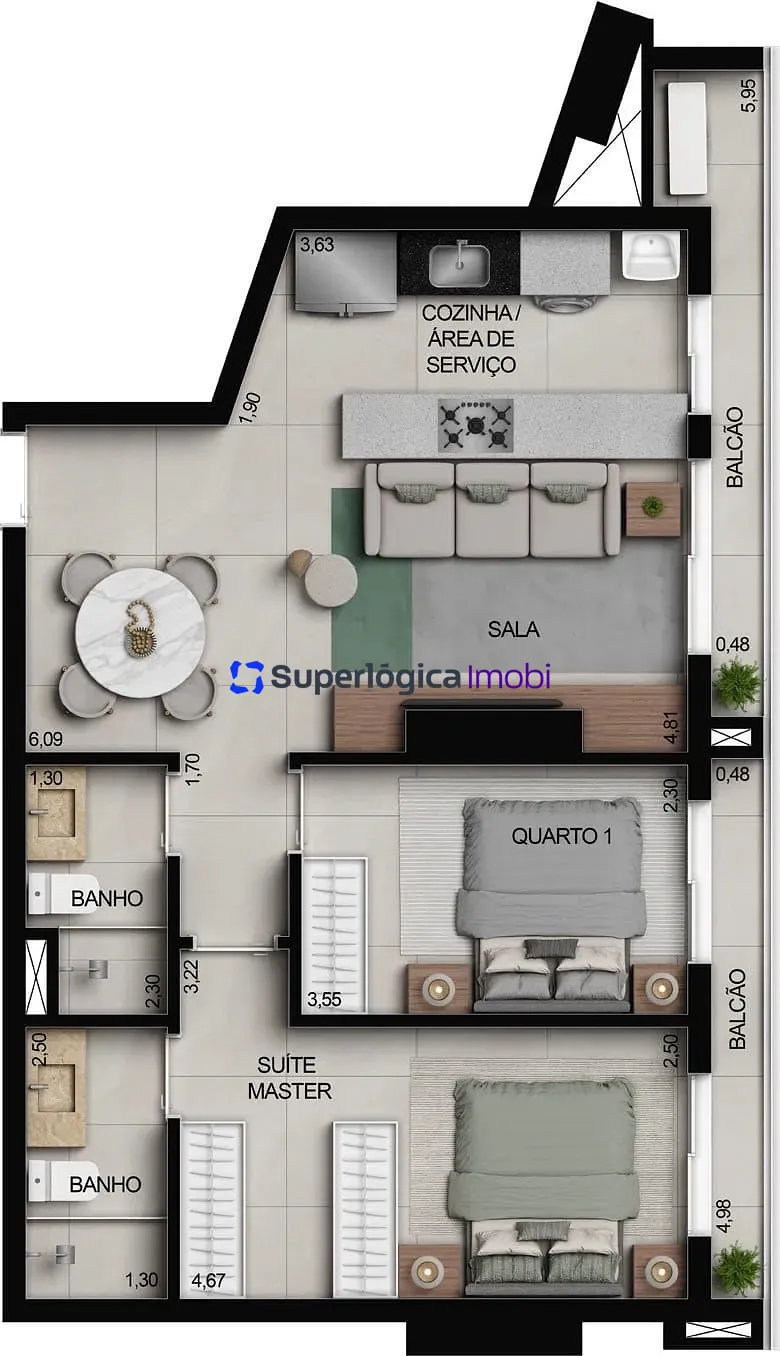 Apartamento, 3 quartos, 100 m² - Foto 70