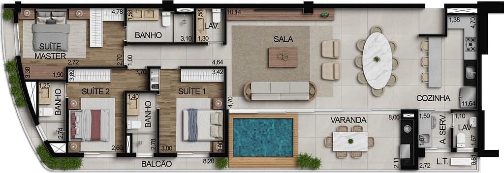 Apartamento, 2 quartos, 74 m² - Foto 83