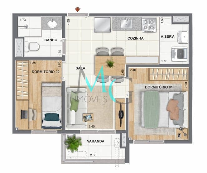 Apartamento, 1 quarto, 32 m² - Foto 21