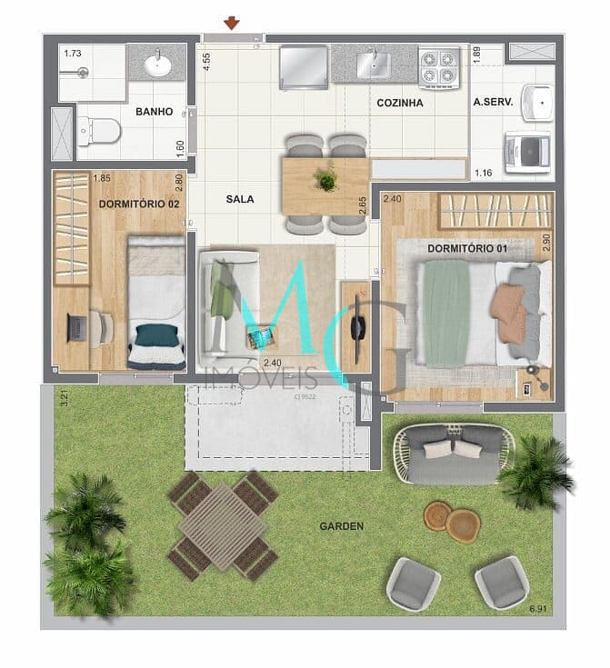 Apartamento, 1 quarto, 32 m² - Foto 23