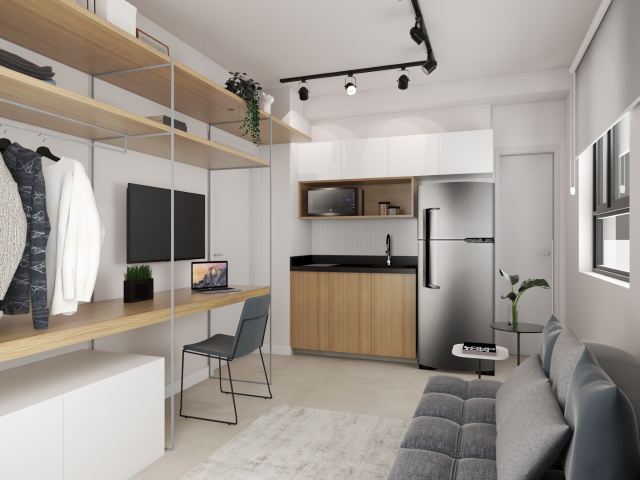 Studio de 1 Quarto 18M² Jardim Paulista - INVISTA!