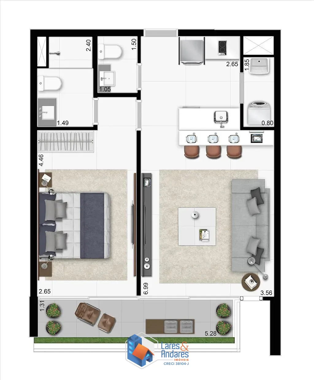 Apartamento, 1 quarto, 37 m² - Foto 47