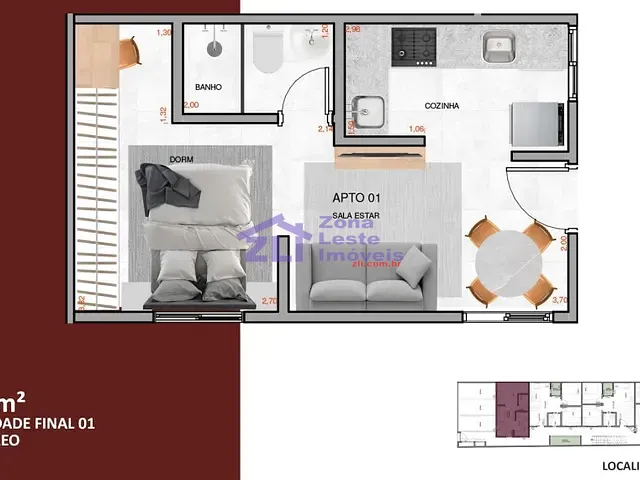 Apartamento 2 quartos e 1 banheiro, à venda, no bairro Alto da Mooca em São Paulo
