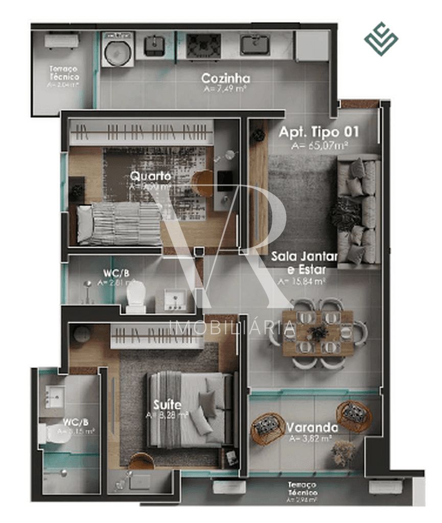 Apartamento à venda com 2 quartos, 65m² - Foto 20