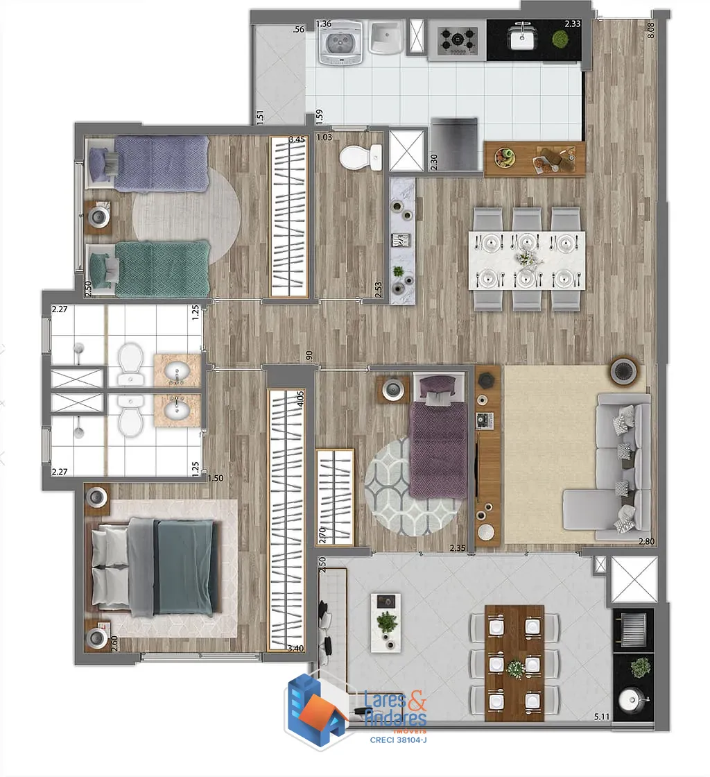 Apartamento, 3 quartos, 91 m² - Foto 23