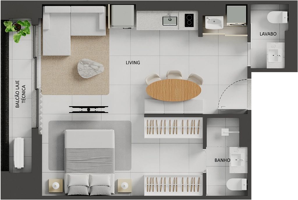 Apartamento, 1 quarto, 60 m² - Foto 52