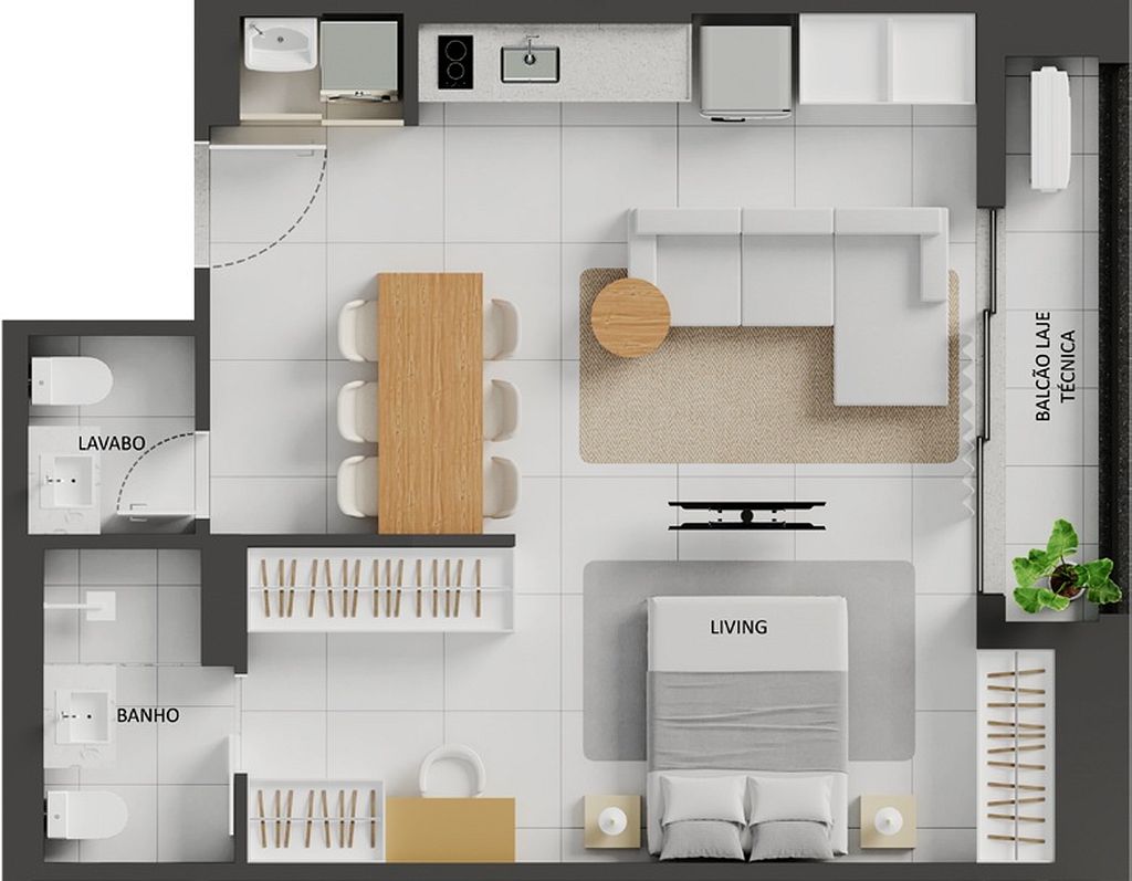 Apartamento, 1 quarto, 60 m² - Foto 57