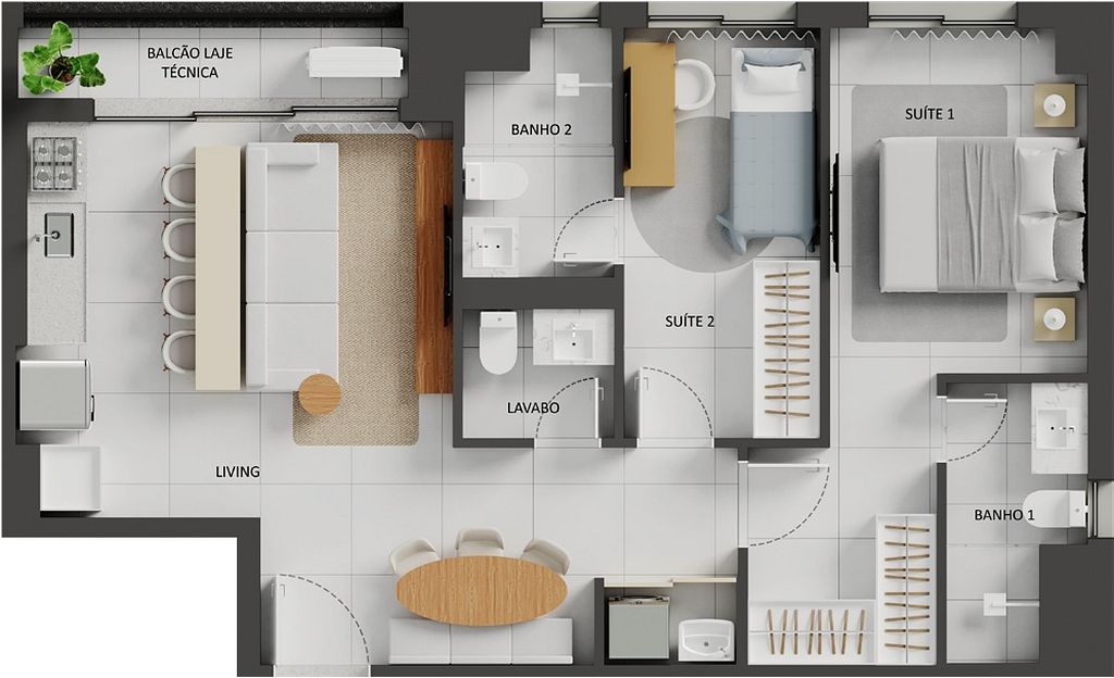 Apartamento, 2 quartos, 72 m² - Foto 60