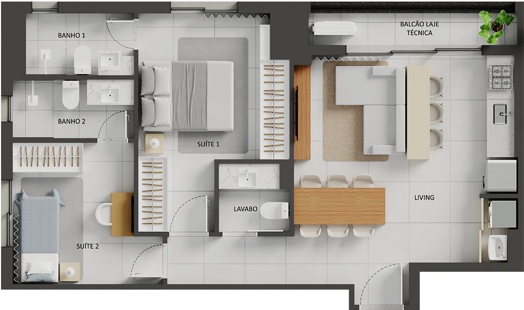 Apartamento, 2 quartos, 72 m² - Foto 61