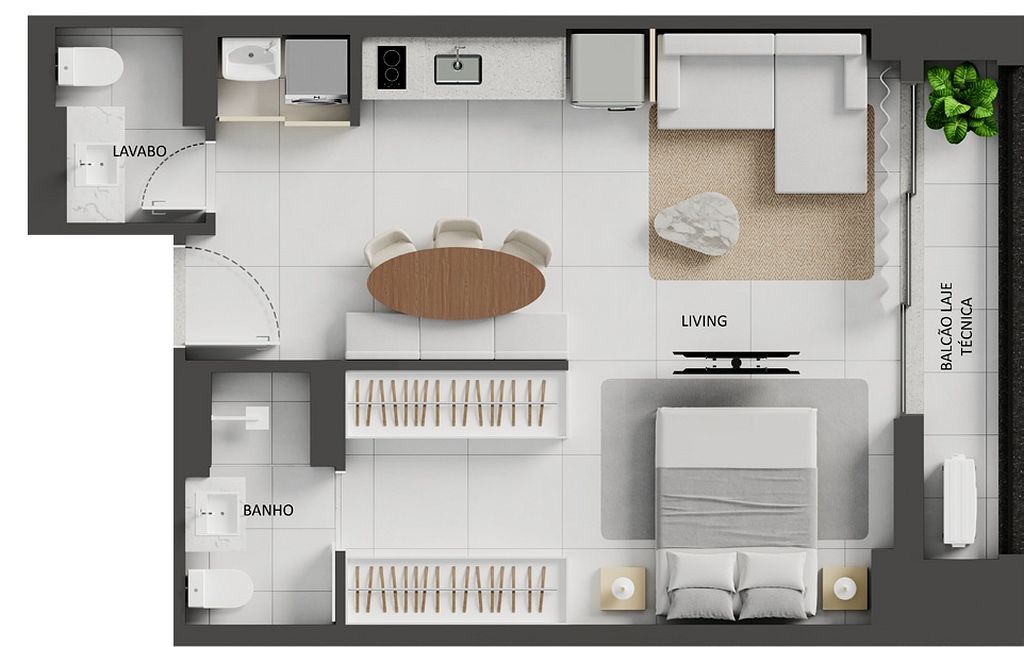 Apartamento, 1 quarto, 54 m² - Foto 54