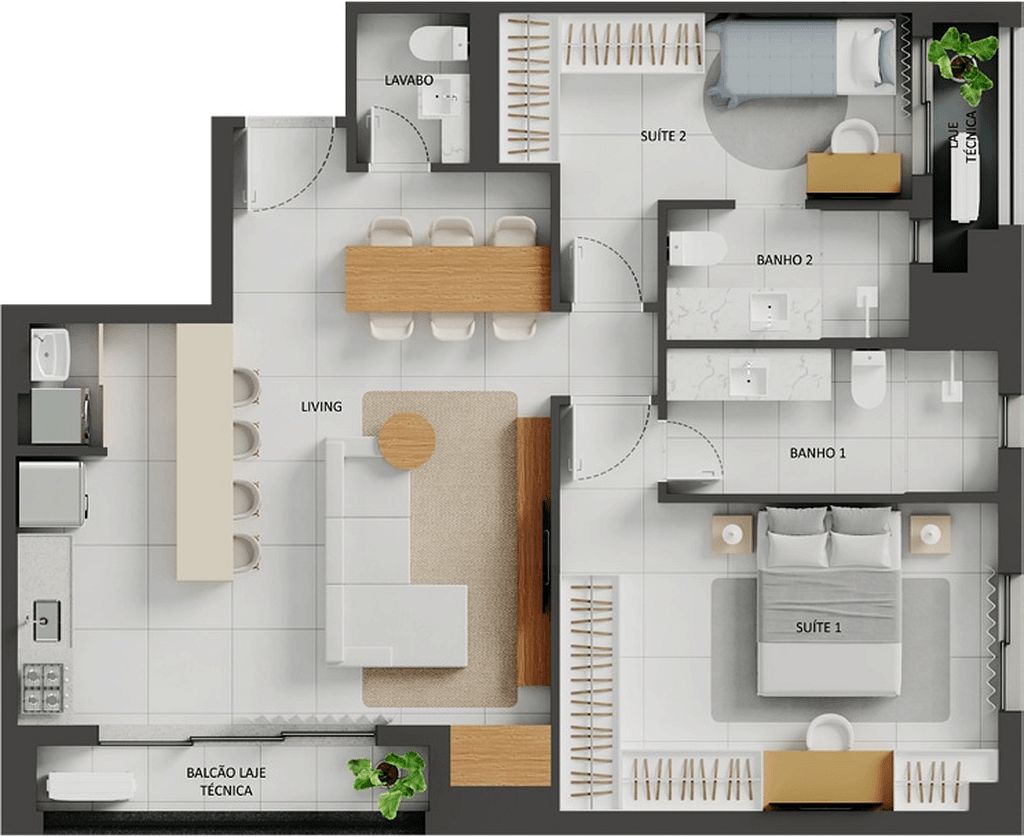 Apartamento, 2 quartos, 75 m² - Foto 66