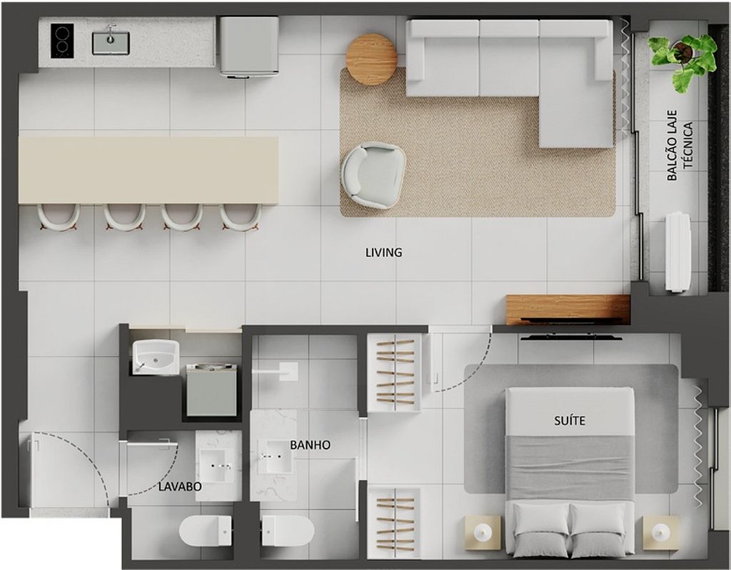 Apartamento, 1 quarto, 49 m² - Foto 58