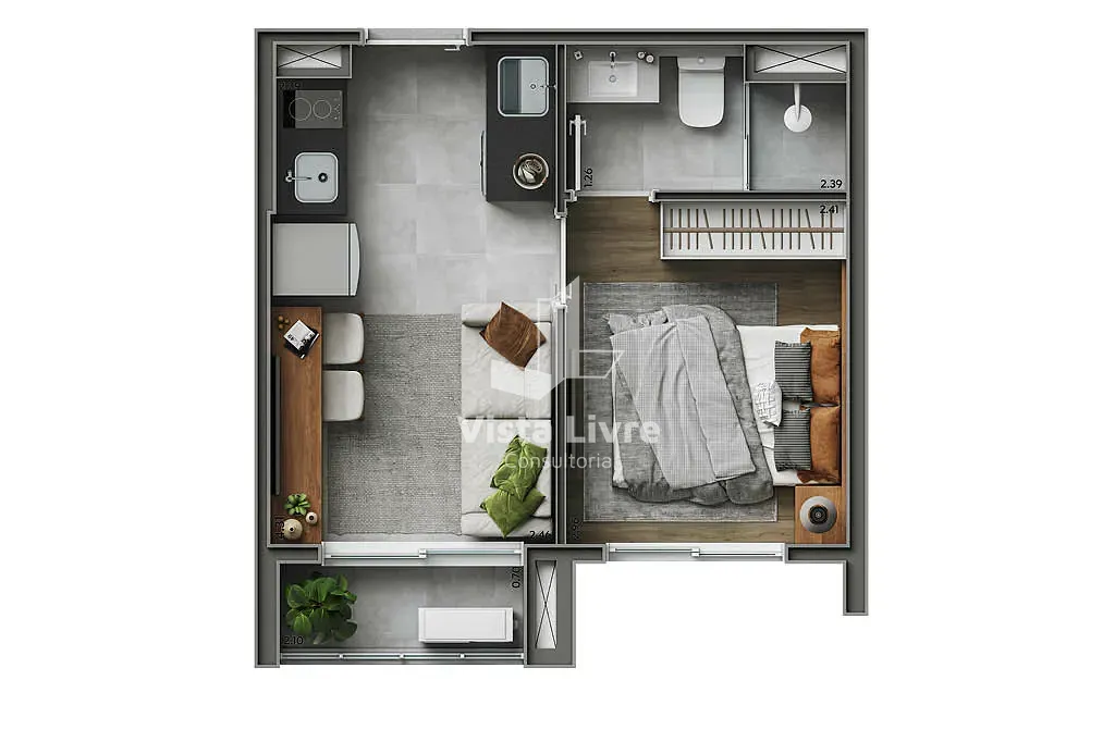 Cobertura, 1 quarto, 59 m² - Foto 14