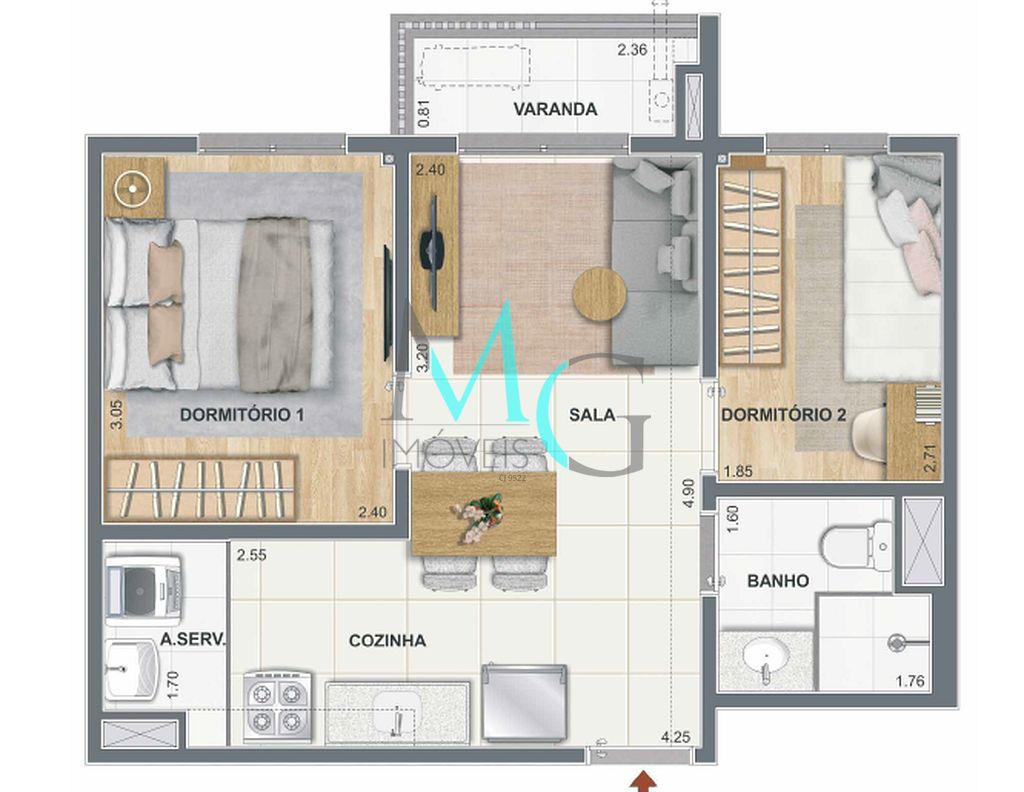 Apartamento, 1 quarto, 31 m² - Foto 31