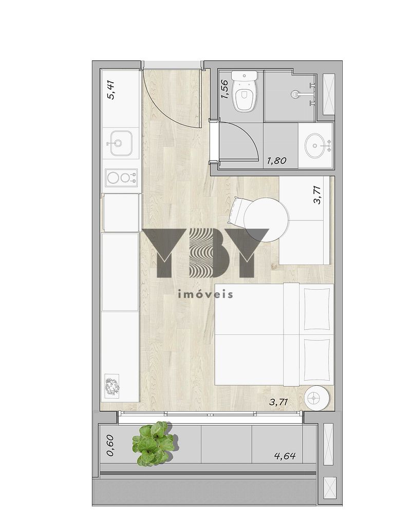 Apartamento, 1 quarto, 34 m² - Foto 22