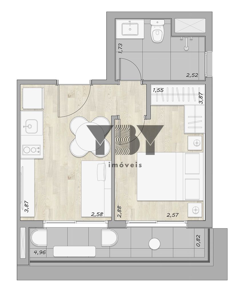 Apartamento, 1 quarto, 34 m² - Foto 23