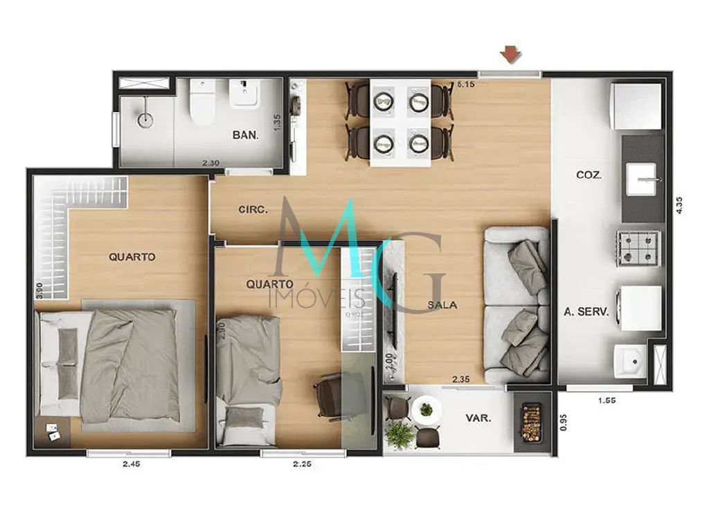 Apartamento, 2 quartos, 53 m² - Foto 23