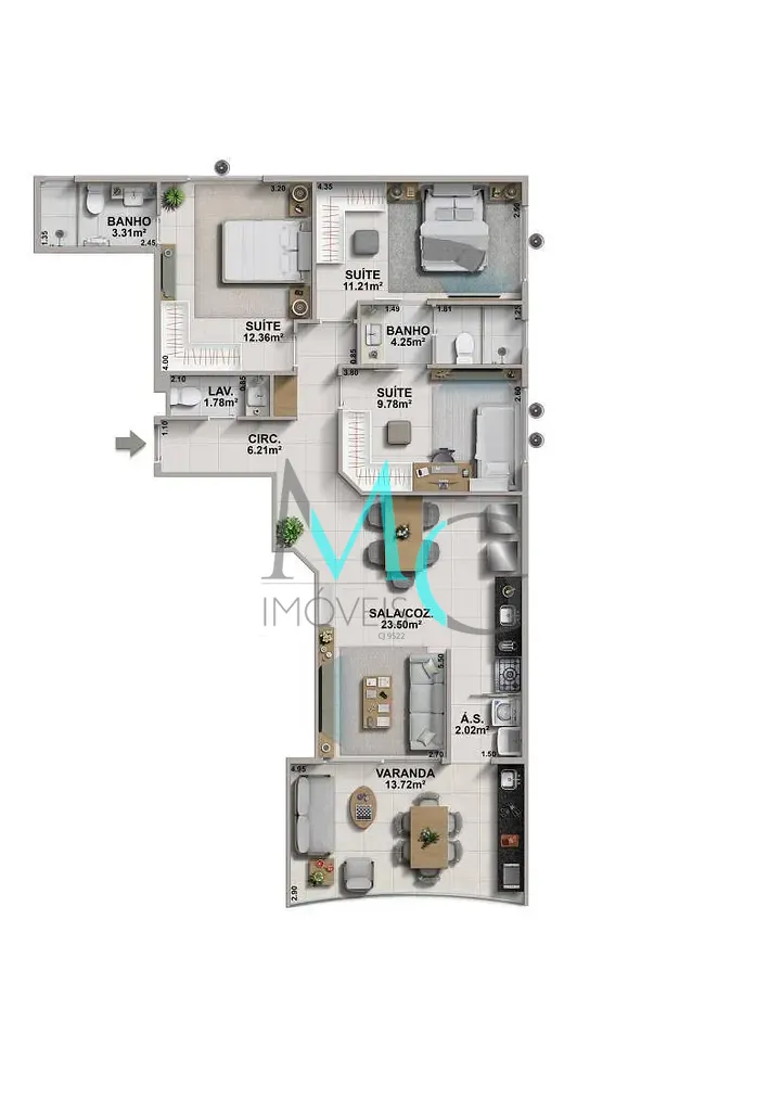 Apartamento, 3 quartos, 127 m² - Foto 8