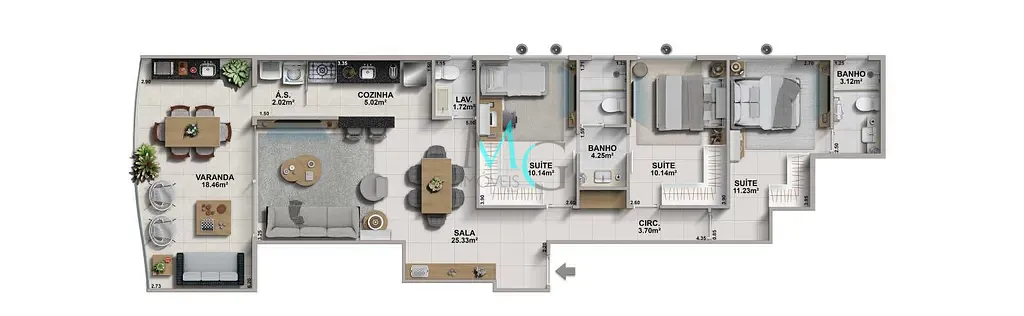 Apartamento, 3 quartos, 127 m² - Foto 9