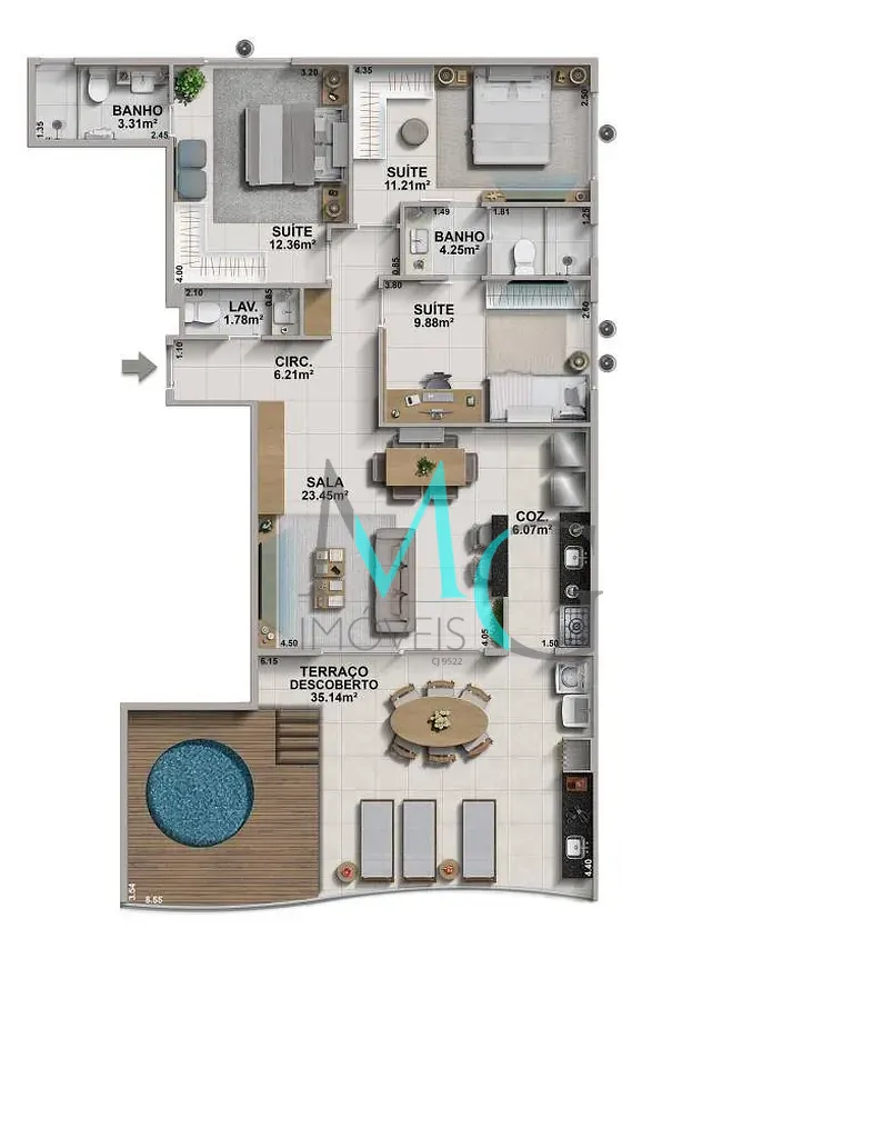 Cobertura, 3 quartos, 120 m² - Foto 11
