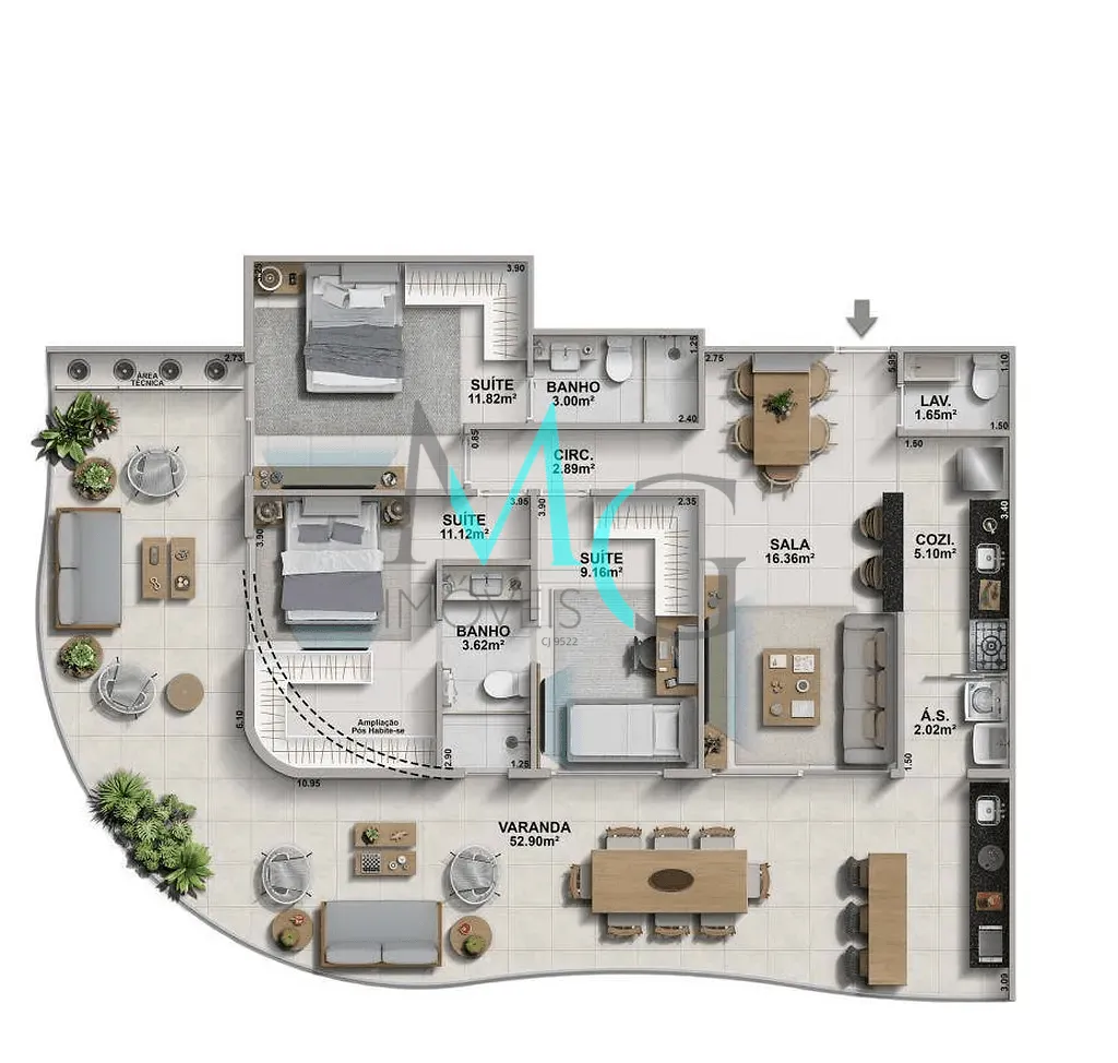 Cobertura, 3 quartos, 120 m² - Foto 12