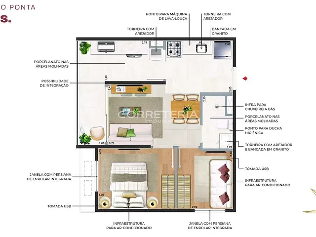 Apartamento 2 quartos e 1 banheiro, à venda, no bairro Brooklin Novo em São Paulo
