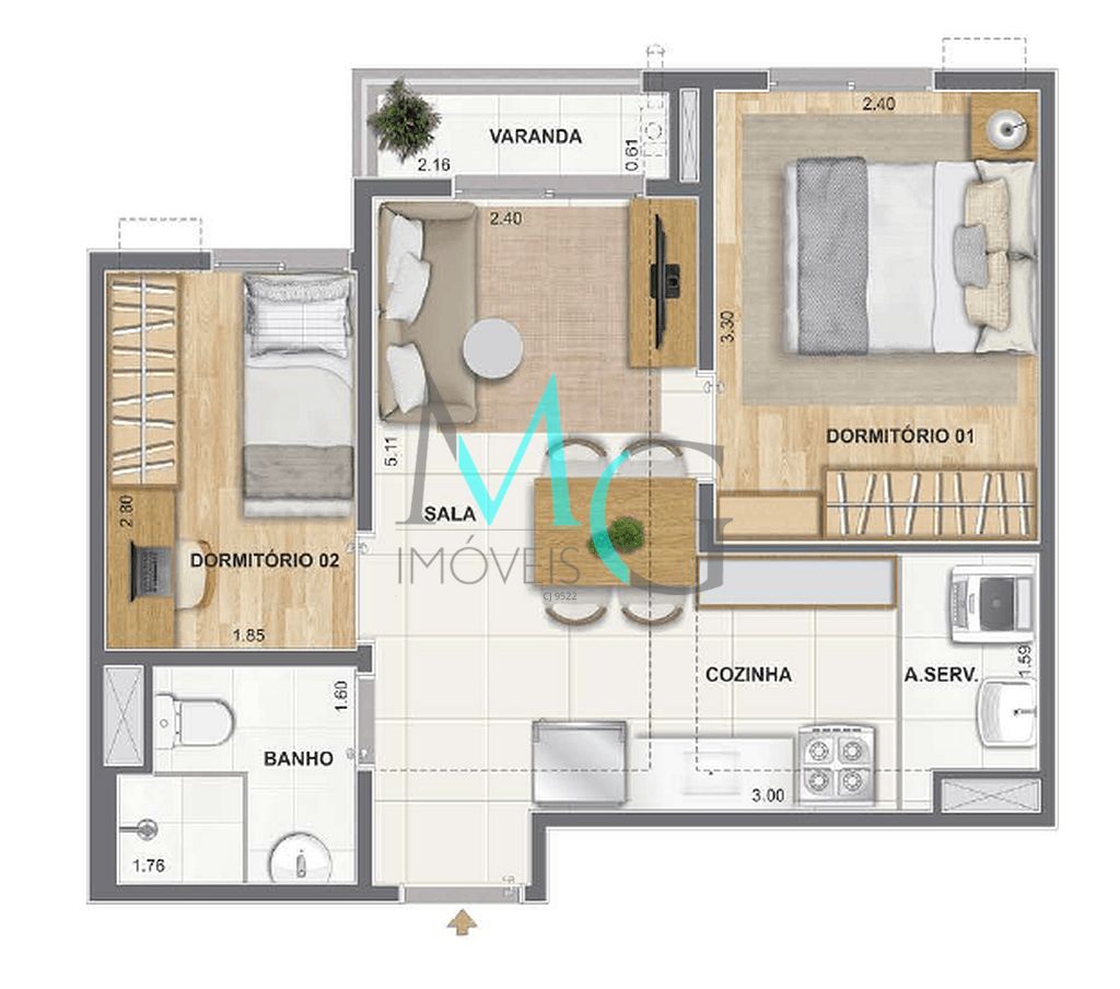 Apartamento, 1 quarto, 31 m² - Foto 22