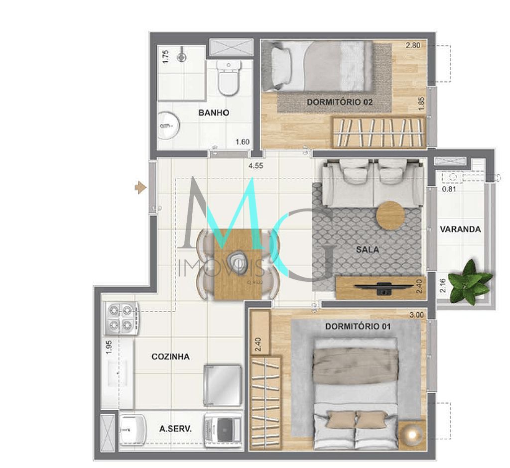 Apartamento, 2 quartos, 38 m² - Foto 23