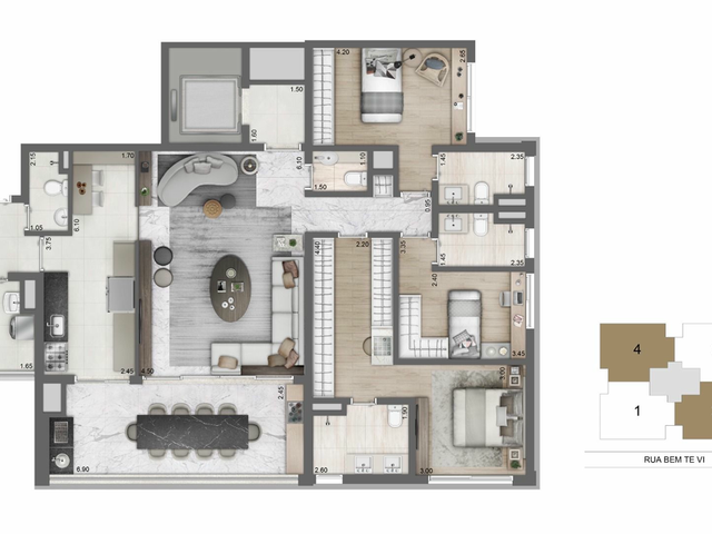 Foto do Apartamento - Apartamento à venda 3 Quartos 3 Suites 2 Vagas 149M² Moema São Paulo - SP | Lares e Andares Imóveis