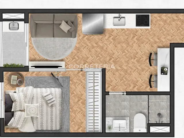 Apartamento 1 quarto e 1 banheiro, à venda, no bairro Bela Vista em São Paulo