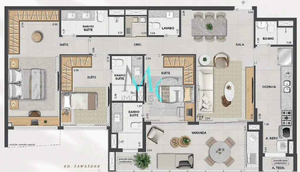 Apartamento, 3 quartos, 127 m² - Foto 55