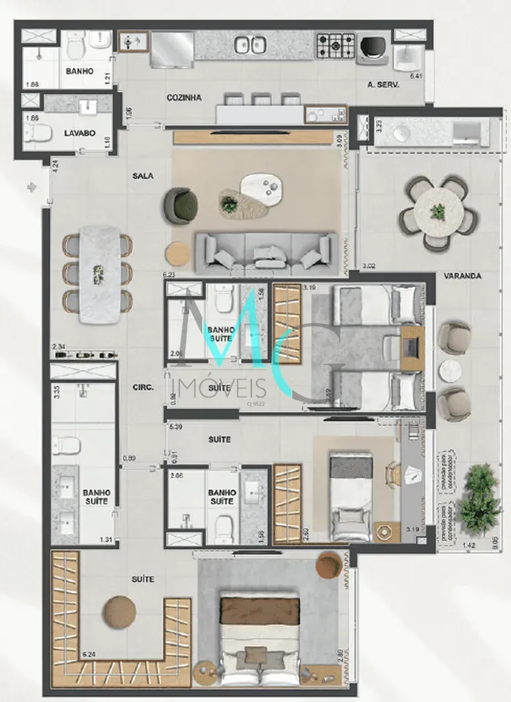 Apartamento, 3 quartos, 127 m² - Foto 57
