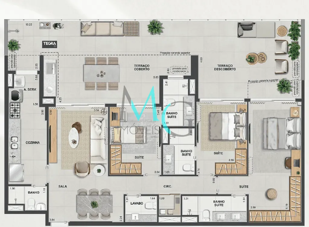 Apartamento, 3 quartos, 127 m² - Foto 58