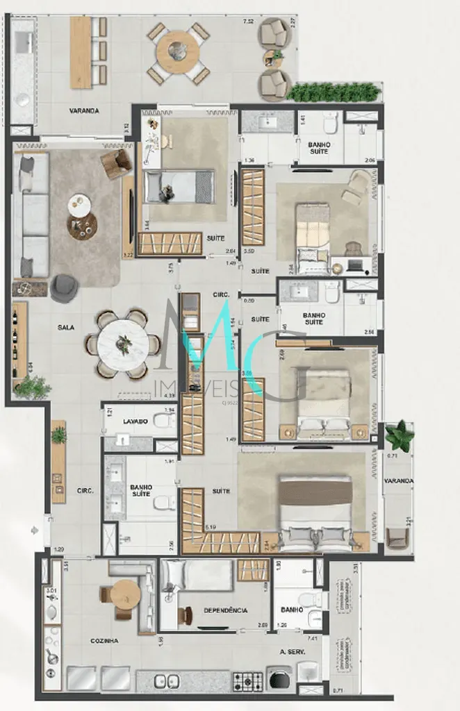 Apartamento, 3 quartos, 127 m² - Foto 59