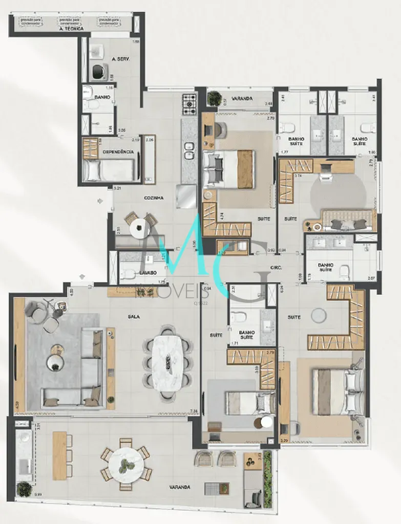 Apartamento, 3 quartos, 127 m² - Foto 61