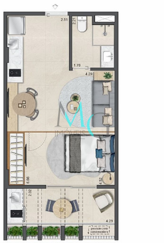 Cobertura, 1 quarto, 37 m² - Foto 14