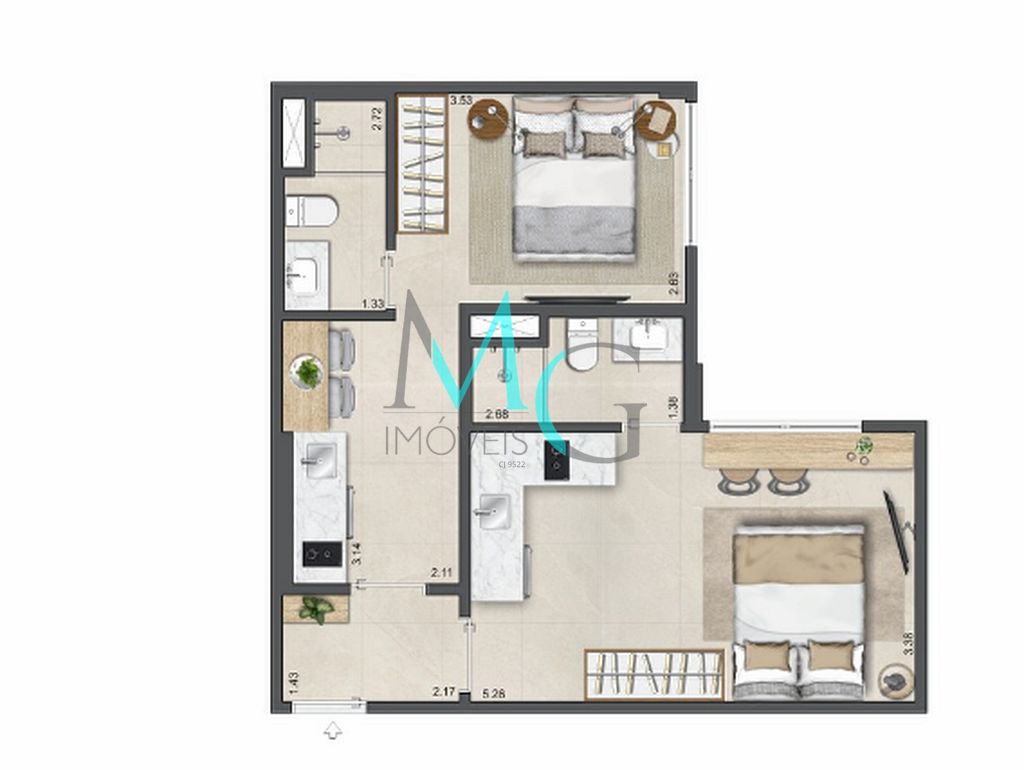 Cobertura, 1 quarto, 37 m² - Foto 16