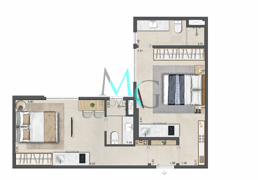 Cobertura, 1 quarto, 37 m² - Foto 21