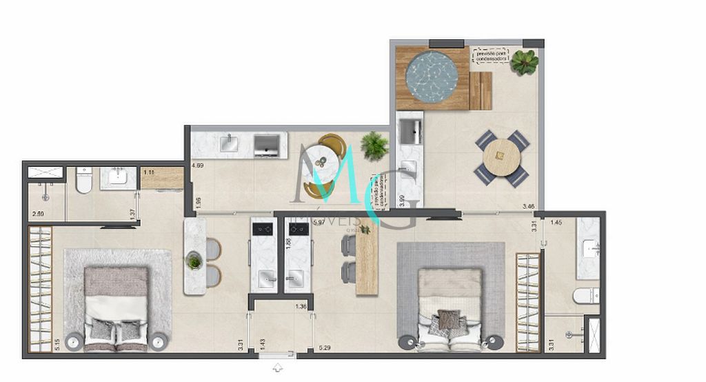 Cobertura, 1 quarto, 37 m² - Foto 27