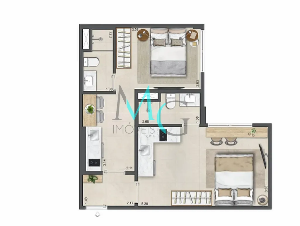 Apartamento, 2 quartos, 77 m² - Foto 16