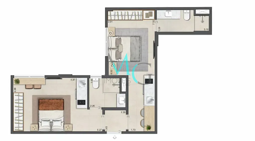 Apartamento, 2 quartos, 44 m² - Foto 19