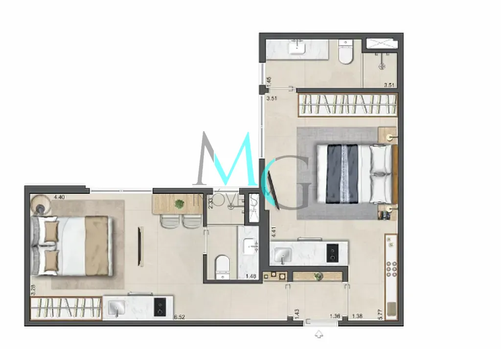 Apartamento, 2 quartos, 44 m² - Foto 21