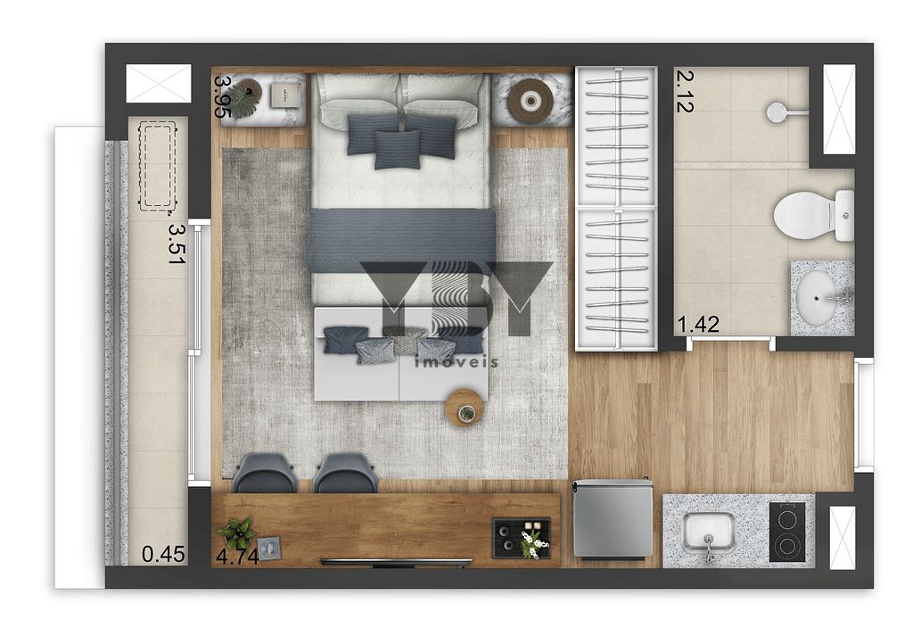 Apartamento, 1 quarto, 32 m² - Foto 32