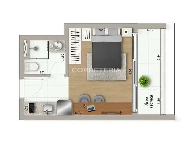Studio 1 quarto e 1 banheiro, à venda, no bairro Sumaré em São Paulo