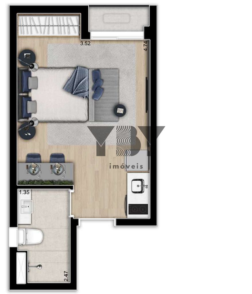 Apartamento à venda com 1 quarto, 24m² - Foto 13