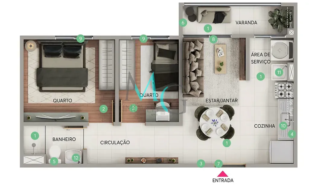 Apartamento, 2 quartos, 40 m² - Foto 5